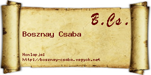 Bosznay Csaba névjegykártya