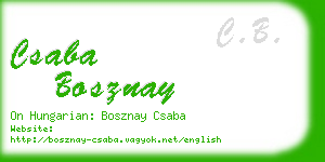 csaba bosznay business card